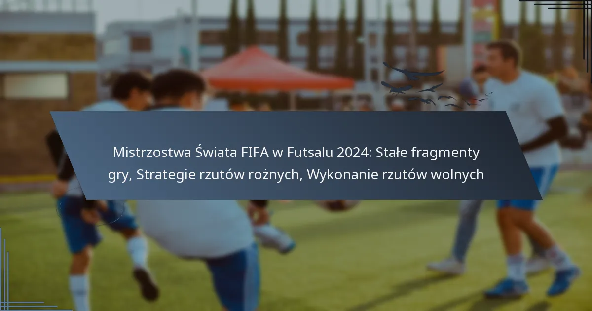 Mistrzostwa Świata FIFA w Futsalu 2024: Stałe fragmenty gry, Strategie rzutów rożnych, Wykonanie rzutów wolnych