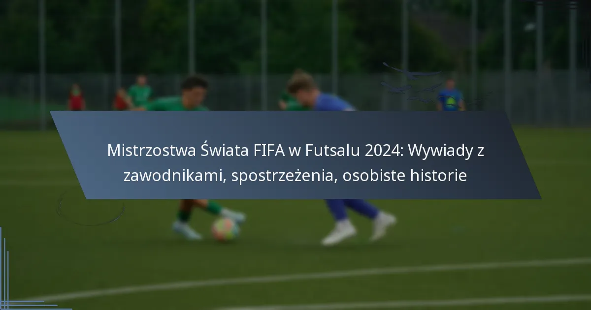 Mistrzostwa Świata FIFA w Futsalu 2024: Wywiady z zawodnikami, spostrzeżenia, osobiste historie