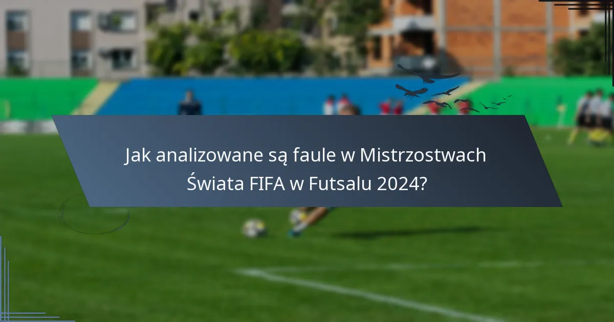 Jak analizowane są faule w Mistrzostwach Świata FIFA w Futsalu 2024?