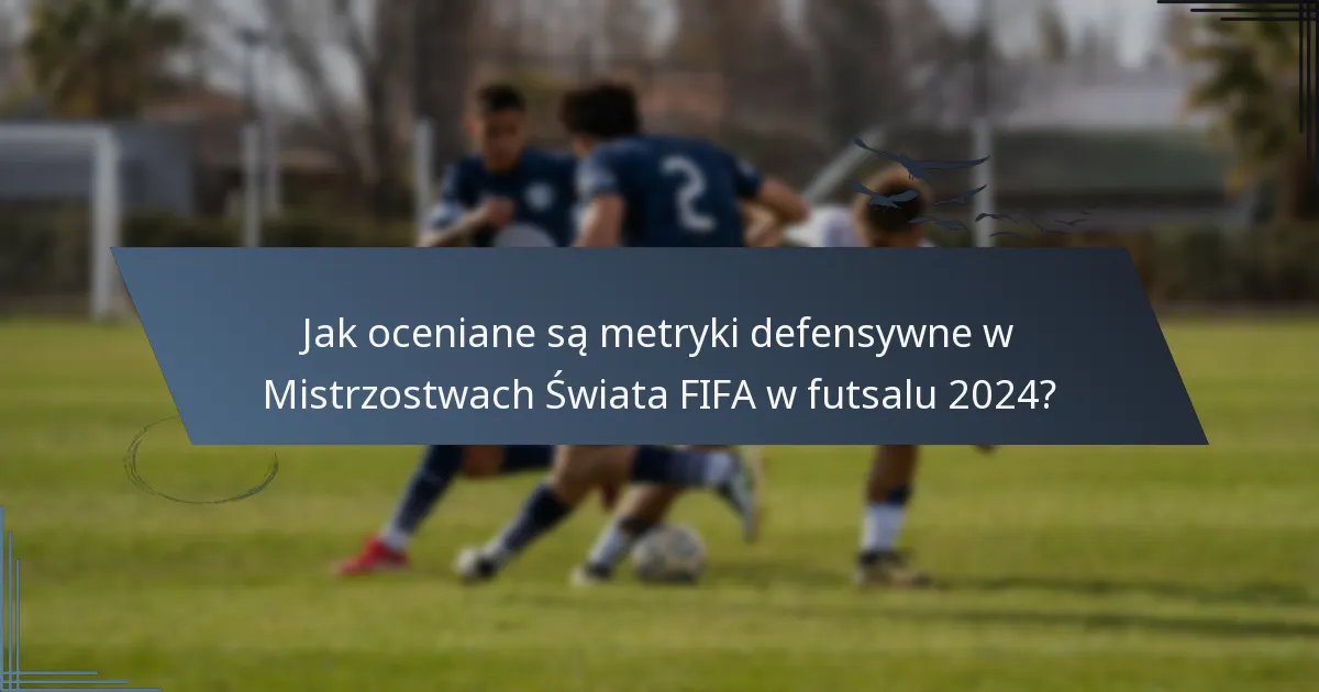 Jak oceniane są metryki defensywne w Mistrzostwach Świata FIFA w futsalu 2024?