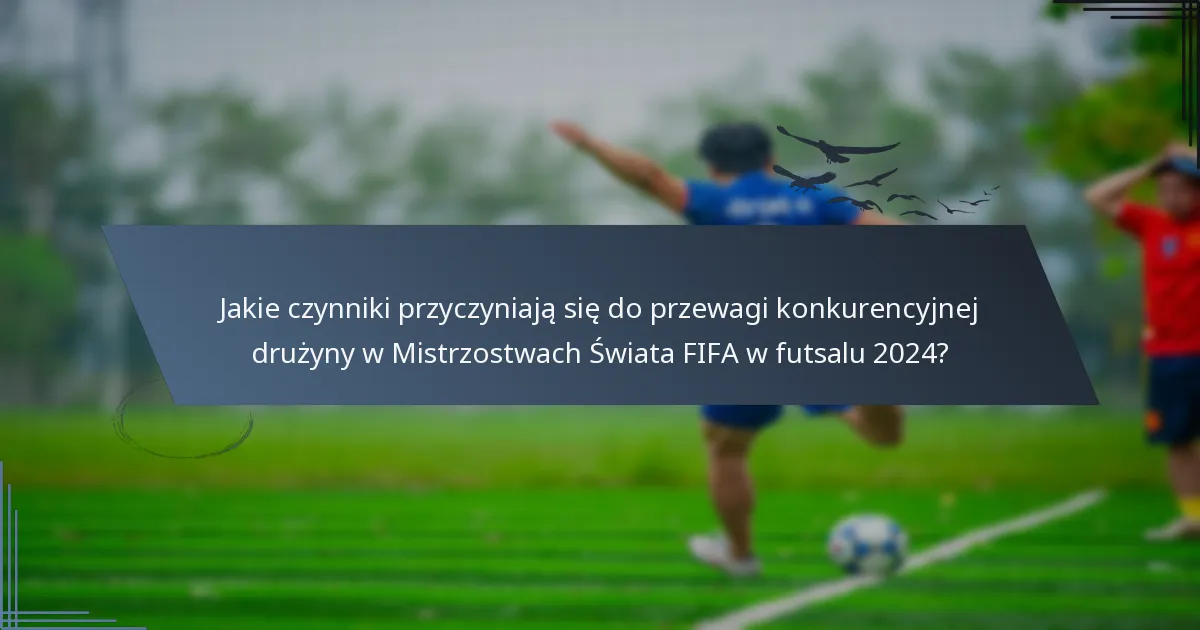 Jakie czynniki przyczyniają się do przewagi konkurencyjnej drużyny w Mistrzostwach Świata FIFA w futsalu 2024?
