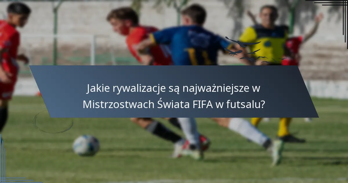 Jakie rywalizacje są najważniejsze w Mistrzostwach Świata FIFA w futsalu?