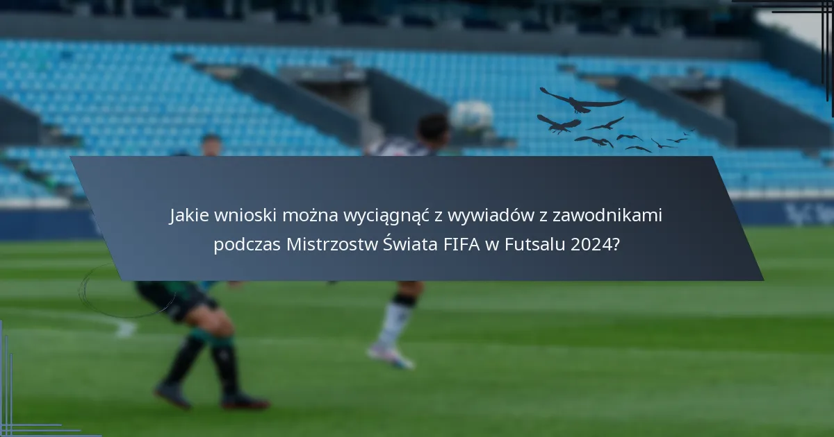 Jakie wnioski można wyciągnąć z wywiadów z zawodnikami podczas Mistrzostw Świata FIFA w Futsalu 2024?